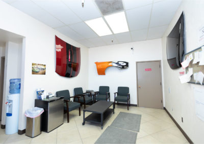 Cutting Edge Collision Center fully stocked waiting room