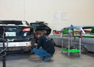 Auto body restoration project on a Toyota