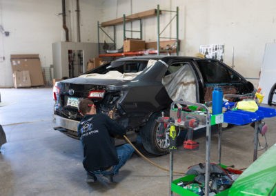 Auto body restoration project on a Toyota