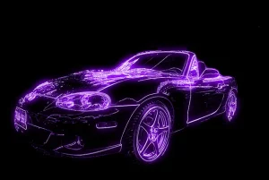 Purple Neon Glow Car